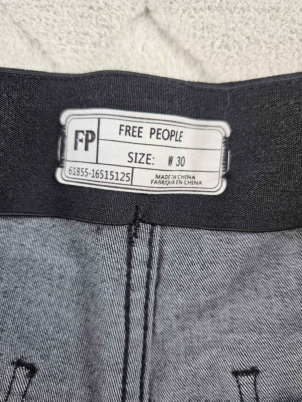 Free People Super Flare Wide-Leg Jeans Womens 30 Pull On Stretch Denim Black